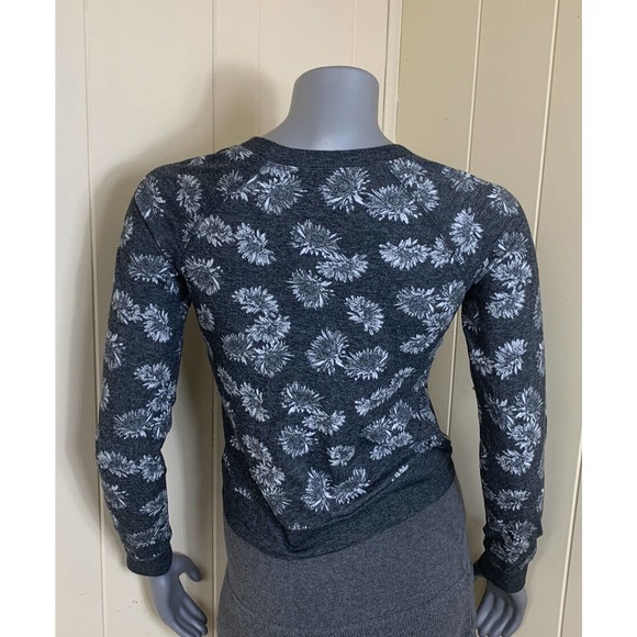 Women's Nollie Sweatshirt Sz S Gray w/White Floral Print lightweight Long sleeve - Picture 2 of 8